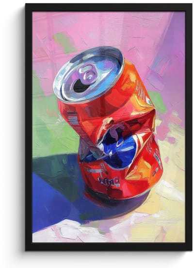 Poster in lijst - Fotolijst 40x60 cm - Posters - Frisdrank - Blik - Paars - Posterlijst zwart - Decoratie - Wanddecoratie woonkamer - Muurdecoratie slaapkamer