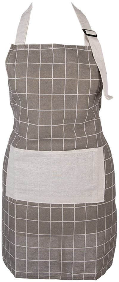 Clayre & Eef Keukenschort 69x68 cm Grijs Polyester