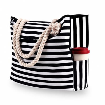 Strandtas - Extra grote strandtas voor dames - Waterdichte tas - Ritssluiting aan de bovenkant - Schoudertas - Perfect voor reizen, sportschool, zwemmen en strandvakanties