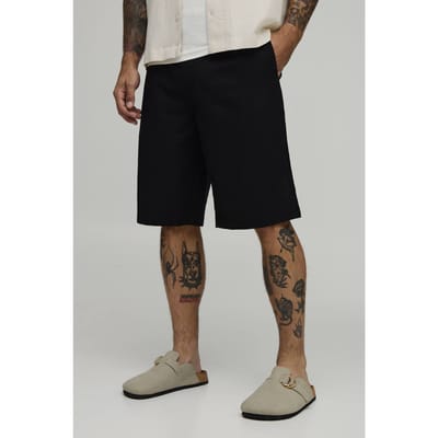 Baggy Fit Half & Half Taille Cargo Shorts | Black | Size XS