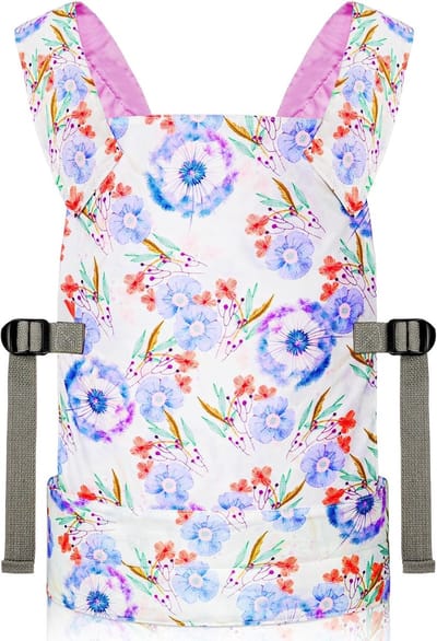 Verstelbare Draagzak voor Babydoll en Poppen (35-45 cm) - Voor- en Achterkant