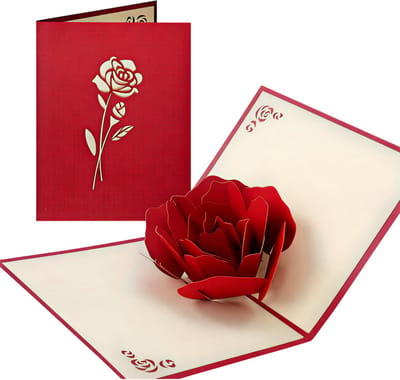 3D Pop-Up Roos Wenskaart met Envelop – Verjaardagskaart, Liefdeskaart, Moederdag & Valentijnsdag Cadeau