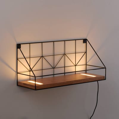 JUST LIGHT. GmbH LED wandlamp Board met houten plank, 45x15cm