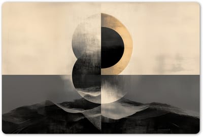 Placemats 45x30 cm - Placemat kunststof - 1 stuk - Cirkels - Schaduw - Abstract - Borden onderleggers - Decoratie voor op tafel - Keuken tafeldecoratie accessoires - Vinyl onderlegger - Tafelversiering