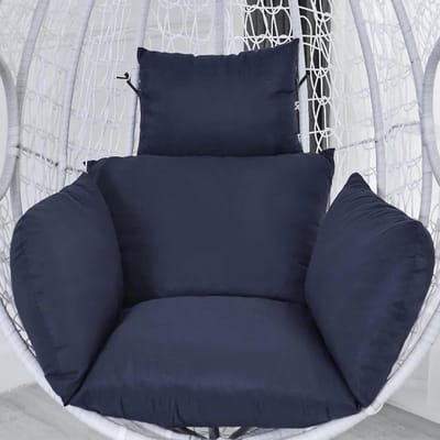 Eierhangstoelkussen - Kussen voor hangstoel - Comfortabel Zitten - Met Hoofdsteun - Extra Dik - Blauw