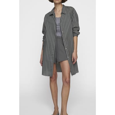 10DAYS Blouse Voile Stripes Oil Size: XXS | Button-Down Shirts Outlet | Dames | Grijs