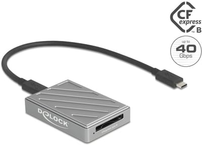 Delock 40 Gbps USB Type-C™ Card Reader for CFexpress type B memory cards