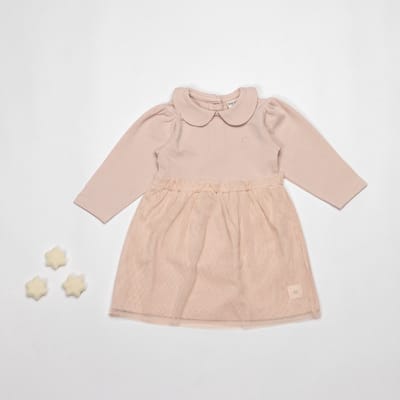 Frogs and Dogs - Baby Dress - Sepia Rose - Maat 68