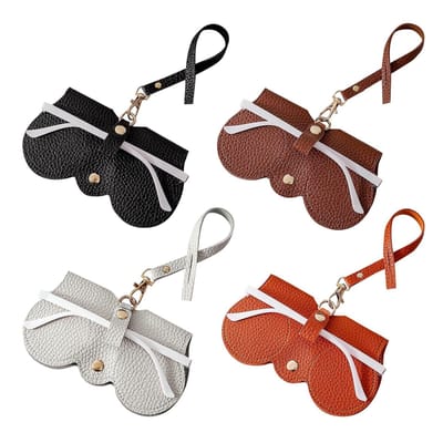 Allecto - Lederen Zonnebril Tas - Draagbare Eyewear Pouch - Beschermende Case - Meerkleurig - Eyewear Bag - Geschikt voor Volwassenen - 2,6 x 3,1 inch