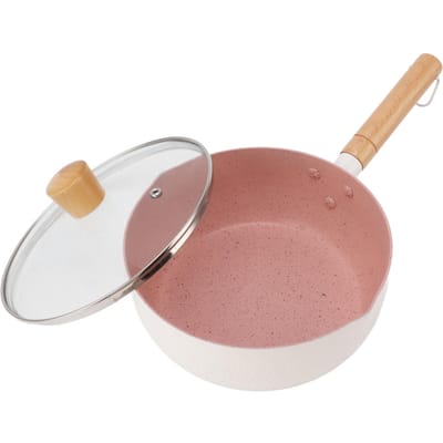 Anti-aanbaksteelpan met deksel Wit Baby Aanvullende Voeding Kleine Pan Thuiskeuken Instant Noedels 18cm / 7.09in gray