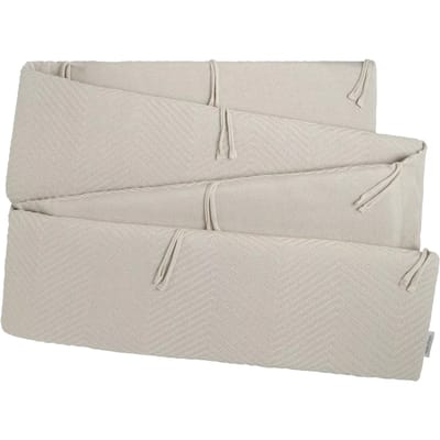 Baby's Only Boxbumper Grace - Boxomrander met visgraatmotief - Parkomranding - Warm Linen - 330x28 cm