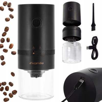 Kamille Elektrische Koffiemolen USB Oplaadbaar - Draadloos & Compact