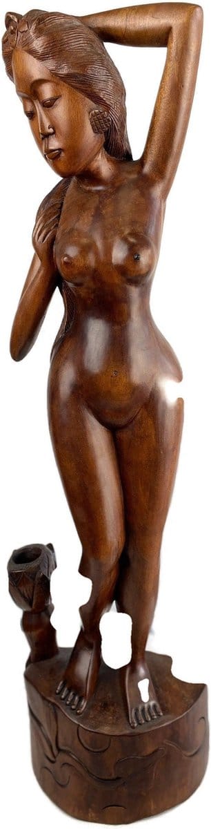 Handgemaakte houten vrouw / Houten beeld / Houten figuur / Indonesisch beeld