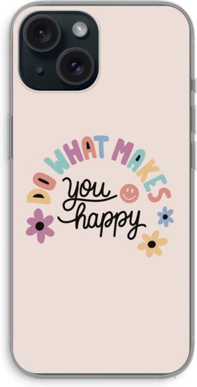 Case Company® - Hoesje geschikt voor iPhone 15 hoesje - Happy days - Soft Cover Telefoonhoesje - Bescherming aan alle Kanten en Schermrand