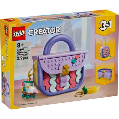 LEGO Creator 3in1 Stijlvolle Tas met Opbergruimte, Koffer en Opbergdoosje Speelgoed 31391