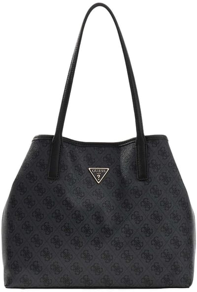GUESS shopper Victtoria 2 in 1 Tote Coal Logo donkergrijs
