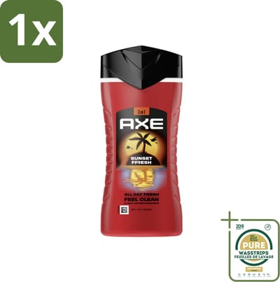 1 x Axe – Douchegel 3-in-1 – Sunset Fresh – 250 ml- 3-in-1 Douchegel - Lichaam - Gezicht - Haar - Frisheid