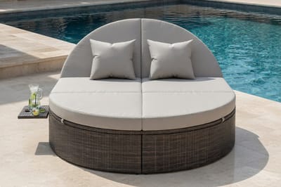 Luxe Rattan Dubbele Ligstoel met - 200x140 cm - Ligstoel Verstelbare Rugleuning & Zijtafel - Medahomestore