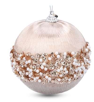 Onbreekbare kerstbal 10 cm beige - elegante decoratie
