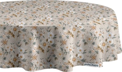 Protecttable - Rond Tafelzeil Margo Beige Ø138cm - Tafelkleed Afwasbaar - Kunststof