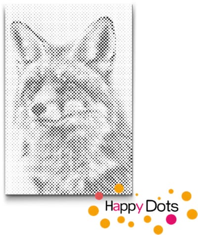 HappyDots DOT Painting Wildlife - Vos - Stippelschilderij 20x30cm