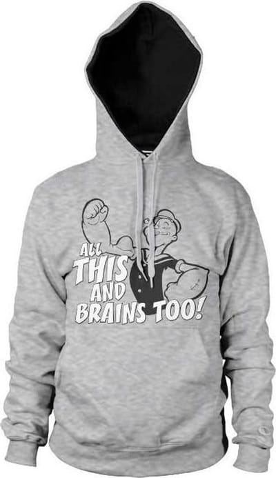 Popeye Hoodie/trui -M- All This And Brains Too Grijs
