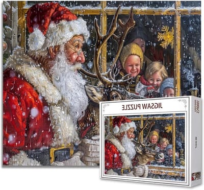Legpuzzel Volwassenen - Familie Puzzel - Ontspannen Tijd Verdrijven - Gerecycled Puzzelbord - 1000 Stukjes - Kerstmis Artwork