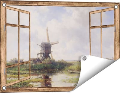 Gards Tuinposter Doorkijk In ’t Gein bij Abcoude - Willem Roelofs - 60x40 cm - Tuindoek - Tuindecoratie - Wanddecoratie buiten - Tuinschilderij