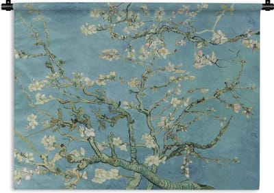 Wandkleed - Wanddoek - Van Gogh - Amandelbloesem - Oude meesters - Kunst - Vintage - 120x90 cm - Wandtapijt