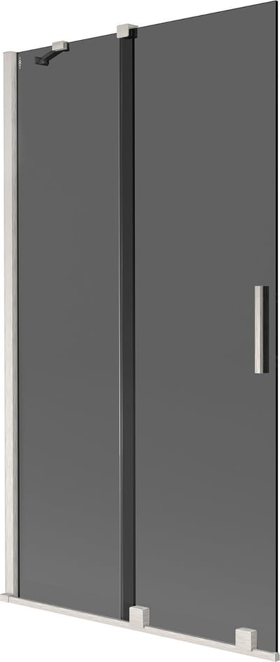 Mexen Velar 2-delig schuifbaar badscherm 100 x 150 , grafiet, geborsteld nikkel - 896-100-000-41-97