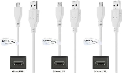 3 stuks OneOne 0,8m Micro USB kabel. Stevige laadkabel. Oplaadkabel snoer past op past op Samsung Galaxy J4 +, J5, J6, J6 Plus, J7, J8, M01, M01 Core, M01s, M02, M10, Ace, Champ, Chat, Corby, Core, Express, Fame, Gio, Grand