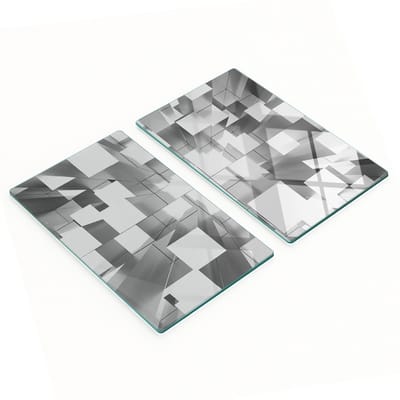 Keukenplanken van gehard glas met decoratieve abstracte afbeeldingen, 2x30x52 cm