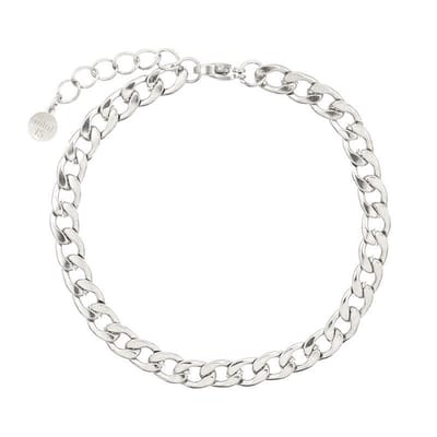 Mint15 Armband platte schakel - Zilverkleur RVS/Stainless Steel
