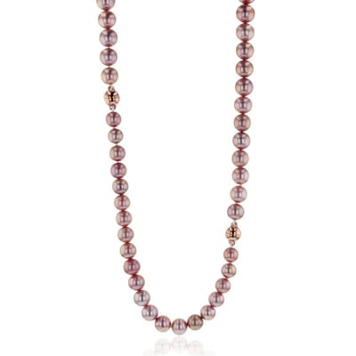 Luna-Pearls - 219.0027 - Collier - Dames - 925 zilver - roségoud verguld - Zoetwater gekweekte parel Ming 8-10 mm