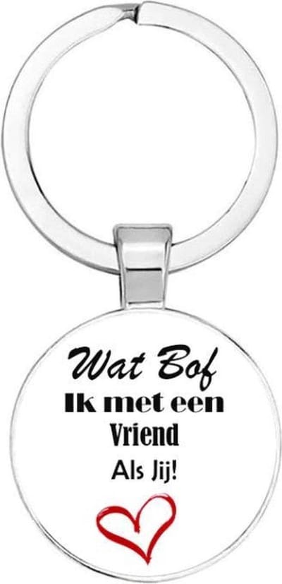Akyol - Wat bof ik met een vriend als jij Sleutelhanger - Vriend - Vrienden - Leuk kado voor je vrienden om te geven - 2,5 x 2,5 CM