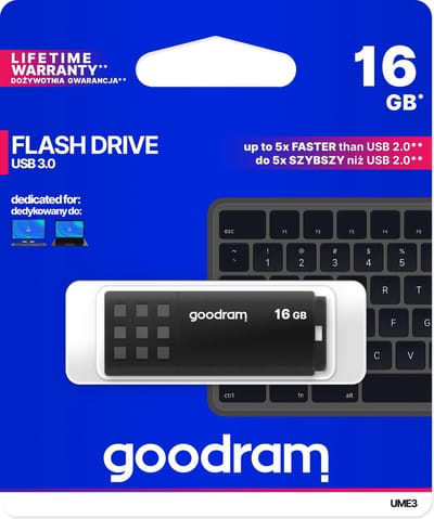 Goodram UMM 3 usb stick 16 GB Usb 3.0 Snelle werking - Flash drive - Universeel