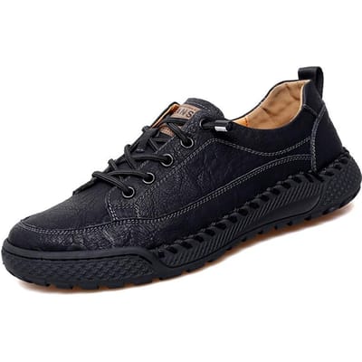 Herfst Nieuw Echt Leer Zakelijk Formeel Casual Leren Schoenen Heren Lage Top Zachte Zool Antislip Modieuze Sportschoenen 46