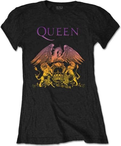 Queen - Gradient Crest Dames T-shirt - S - Zwart