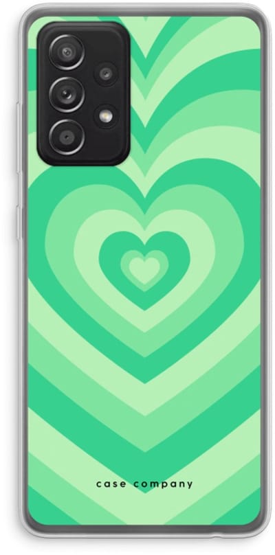 Case Company® - Hoesje geschikt voor Samsung Galaxy A52s 5G hoesje - Hart Groen - Soft Cover Telefoonhoesje - Bescherming aan alle Kanten en Schermrand