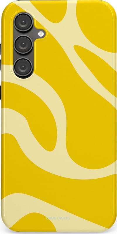 Casetastic Hoesje Geschikt voor Samsung S23 FE - Stijlvolle Beschermende Duo-layer Case - Citroen Gele Zonnestraal