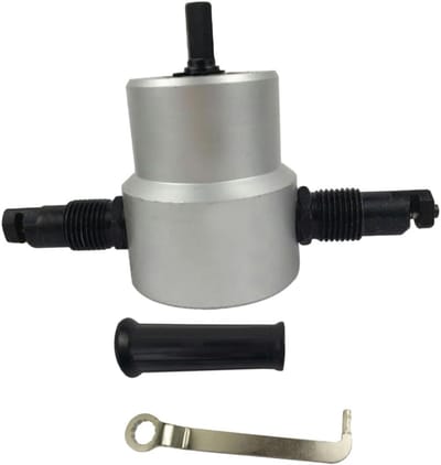 Metaal Knabbelschaar - Snijgereedschap Boor - Metaal Bewerken - Dubbele Kop - 450 Gram - Zilver