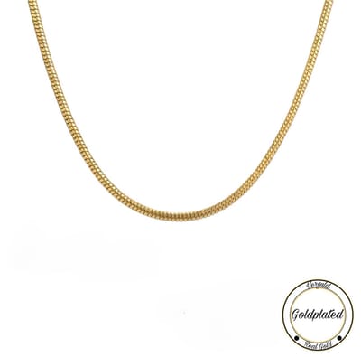 Minimalist Snake Schakel Ketting | Goldplated | 45cm | Kettingen | Dames Sieraden | Borasi Kerstcadeau | Black Friday |