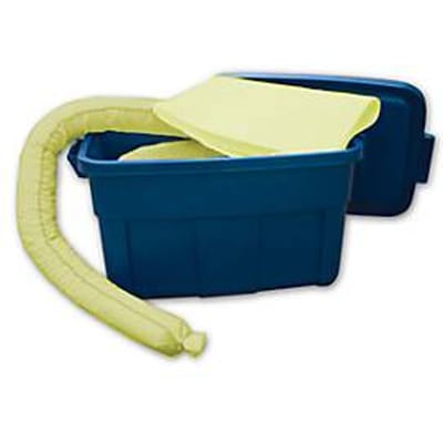 Lekkage set voor noodgevallen, voor 50 l zuren, logen, agressieve middelen & alcohol, in transportbox,
