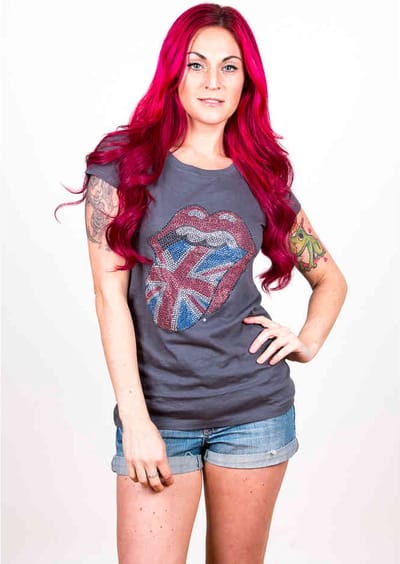 The Rolling Stones - Classic UK Tongue Dames T-shirt - L - Grijs