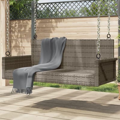 Hangbank - Schommelbank Buiten - Ontspanning Buiten - Onderhoudsvriendelijk Rotan - 119 x 56 x 48 cm - Grijs