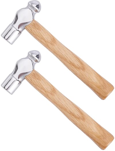 Dailygoody - Ball Hammer - Carbon Steel Hammer - Ergonomisch - Hout - Metalen Hammer - Voor reparatie en vormgeving - 2 stuks