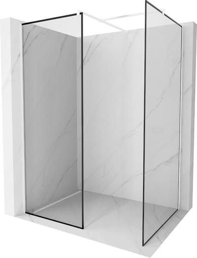 Mexen Kioto douchewand Walk-in 100 x 70 , zwart frame, wit - 800-100-202-20-70-070