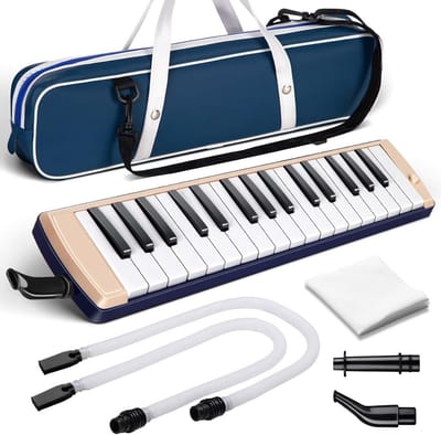 Melodica met 32 toetsen en 4 mondstukken - inclusief draagtas