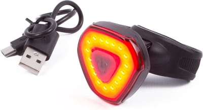Benson USB-oplaadbare LED fietslamp - regenwaterdicht - rood - 3 lichtstanden - 3 knipperstanden