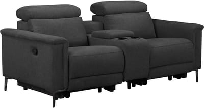 Lund-Dubbele relaxfauteuil met handmatige functie in stof antraciet